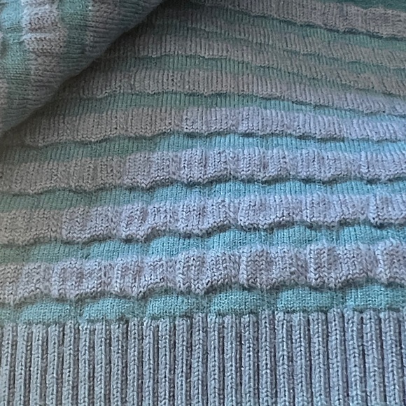 NWT Diane Von Furstenberg Blue Megara Scarf. Cozy-chic? Wool- blend jacquard - Picture 7 of 8